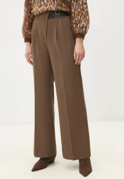 Answear Lab pantaloni femei, culoarea negru, lat, high waist imagine