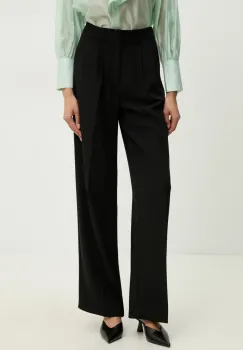 Answear Lab pantaloni femei, culoarea negru, lat, high waist imagine