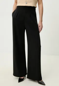 Answear Lab pantaloni femei, culoarea negru, lat, high waist imagine
