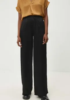 Answear Lab pantaloni femei, culoarea negru, lat, high waist imagine