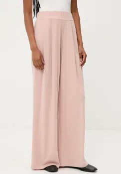 Answear Lab pantaloni femei, culoarea roz, drept, high waist imagine