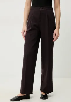 Answear Lab pantaloni femei, culoarea violet, lat, high waist imagine