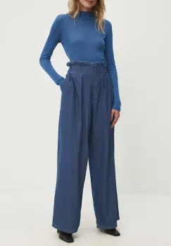 Answear Lab pantaloni femei, lat, high waist imagine