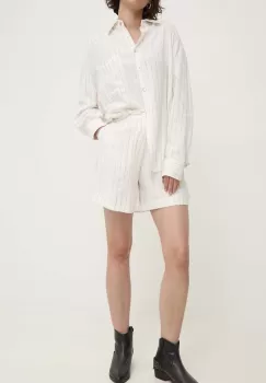 Answear Lab pantaloni scurti cu in culoarea alb, modelator, high waist imagine