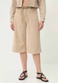 Answear Lab pantaloni scurti culoarea bej, neted, high waist imagine