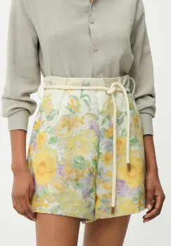 Answear Lab pantaloni scurti culoarea galben, modelator, high waist imagine