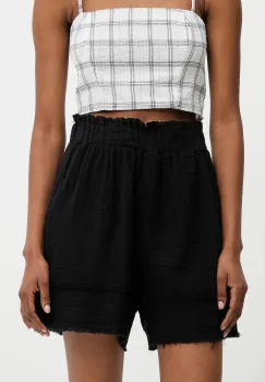 Answear Lab pantaloni scurti culoarea negru, neted, high waist imagine