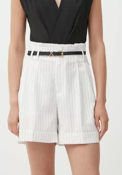 Answear Lab pantaloni scurti femei, culoarea alb, modelator, high waist imagine