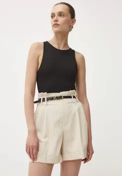 Answear Lab pantaloni scurti femei, culoarea bej, modelator, high waist imagine
