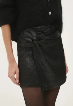 Answear Lab pantaloni scurti femei, culoarea negru, neted, high waist imagine
