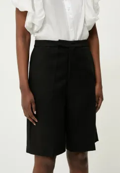 Answear Lab pantaloni scurti femei, culoarea negru, neted, high waist imagine