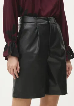 Answear Lab pantaloni scurti femei, culoarea negru, neted, high waist imagine