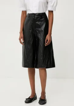 Answear Lab pantaloni scurti femei, culoarea negru, neted, high waist imagine