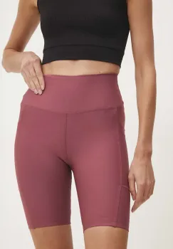 Answear Lab pantaloni scurti femei, culoarea roz, neted, high waist imagine