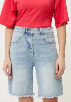 Answear Lab pantaloni scurti jeans femei, neted, high waist imagine