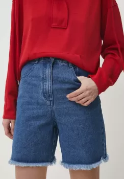 Answear Lab pantaloni scurti jeans femei, neted, high waist imagine