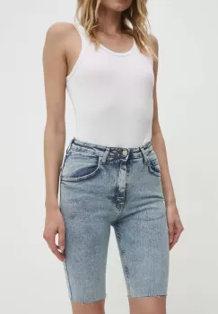 Answear Lab pantaloni scurti jeans femei, neted, high waist imagine