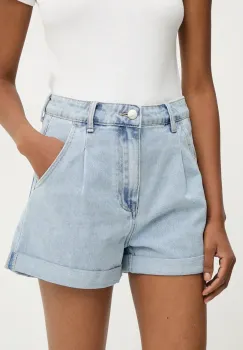 Answear Lab pantaloni scurti jeans femei, neted, high waist imagine