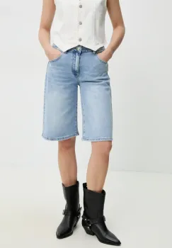 Answear Lab pantaloni scurti jeans femei, neted, high waist imagine