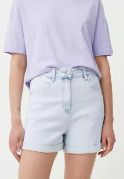 Answear Lab pantaloni scurti jeans femei, neted, high waist imagine