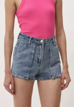 Answear Lab pantaloni scurti jeans femei, neted, high waist imagine