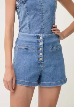 Answear Lab pantaloni scurti jeans femei, neted, high waist imagine