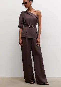 Answear.LAB pantaloni straight pentru femei din in imagine