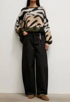 Answear.LAB pantaloni wide leg pentru femei cu bumbac imagine