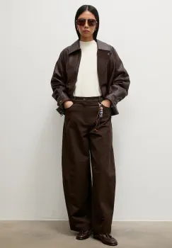 Answear.LAB pantaloni wide leg pentru femei cu bumbac imagine