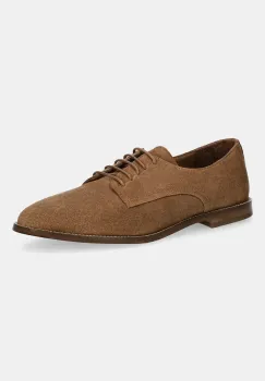 Answear.LAB pantofi de piele intoarsa culoarea maro, cu toc plat imagine