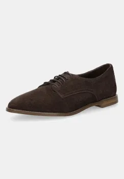 Answear.LAB pantofi de piele intoarsa culoarea maro, cu toc plat imagine