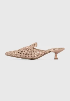 Answear Lab papuci femei, culoarea auriu, cu toc cui imagine