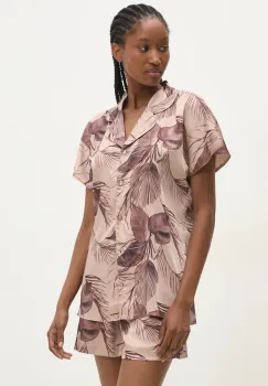 Answear Lab pijama femei, culoarea maro imagine