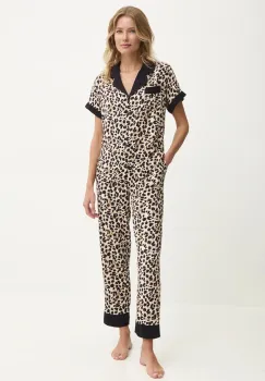 Answear Lab pijama femei, culoarea maro imagine