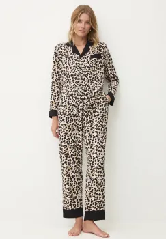 Answear Lab pijama femei, culoarea maro imagine
