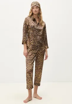 Answear Lab pijama femei, culoarea maro imagine
