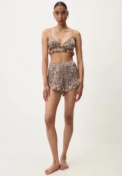 Answear Lab pijama femei, culoarea maro, satin imagine