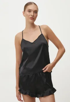 Answear Lab pijama femei, culoarea negru, satin imagine