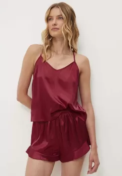 Answear Lab pijama femei, culoarea rosu, satin imagine