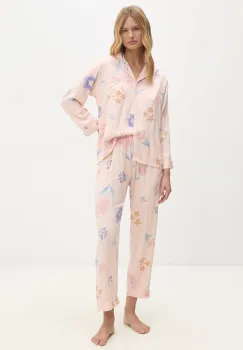 Answear Lab pijama femei, culoarea roz imagine