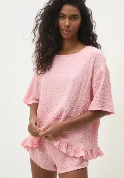 Answear Lab pijama femei, culoarea roz imagine