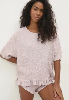 Answear Lab pijama femei, culoarea roz imagine