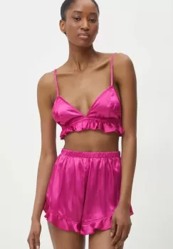Answear Lab pijama femei, culoarea roz, satin imagine
