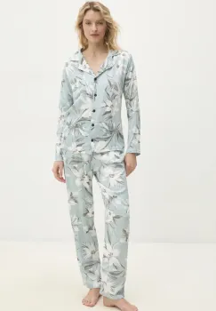 Answear Lab pijama femei, culoarea verde imagine