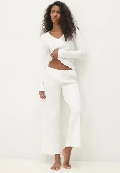 Answear Lab pijamale de bumbac culoarea bej, bumbac imagine