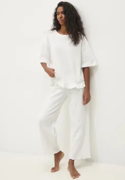 Answear Lab pijamale de bumbac culoarea bej, bumbac imagine