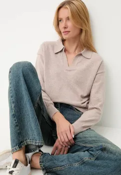 Answear.LAB pulover de casmir culoarea bej imagine