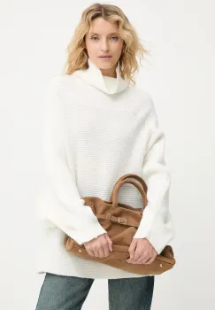 Answear.LAB pulover de casmir culoarea bej, cu guler imagine