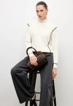 Answear.LAB pulover de casmir culoarea bej, cu turtleneck imagine