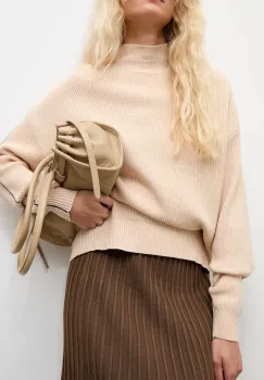 Answear.LAB pulover de casmir culoarea bej, cu turtleneck imagine
